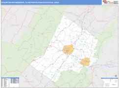 Staunton-Waynesboro Metro Area Digital Map Basic Style